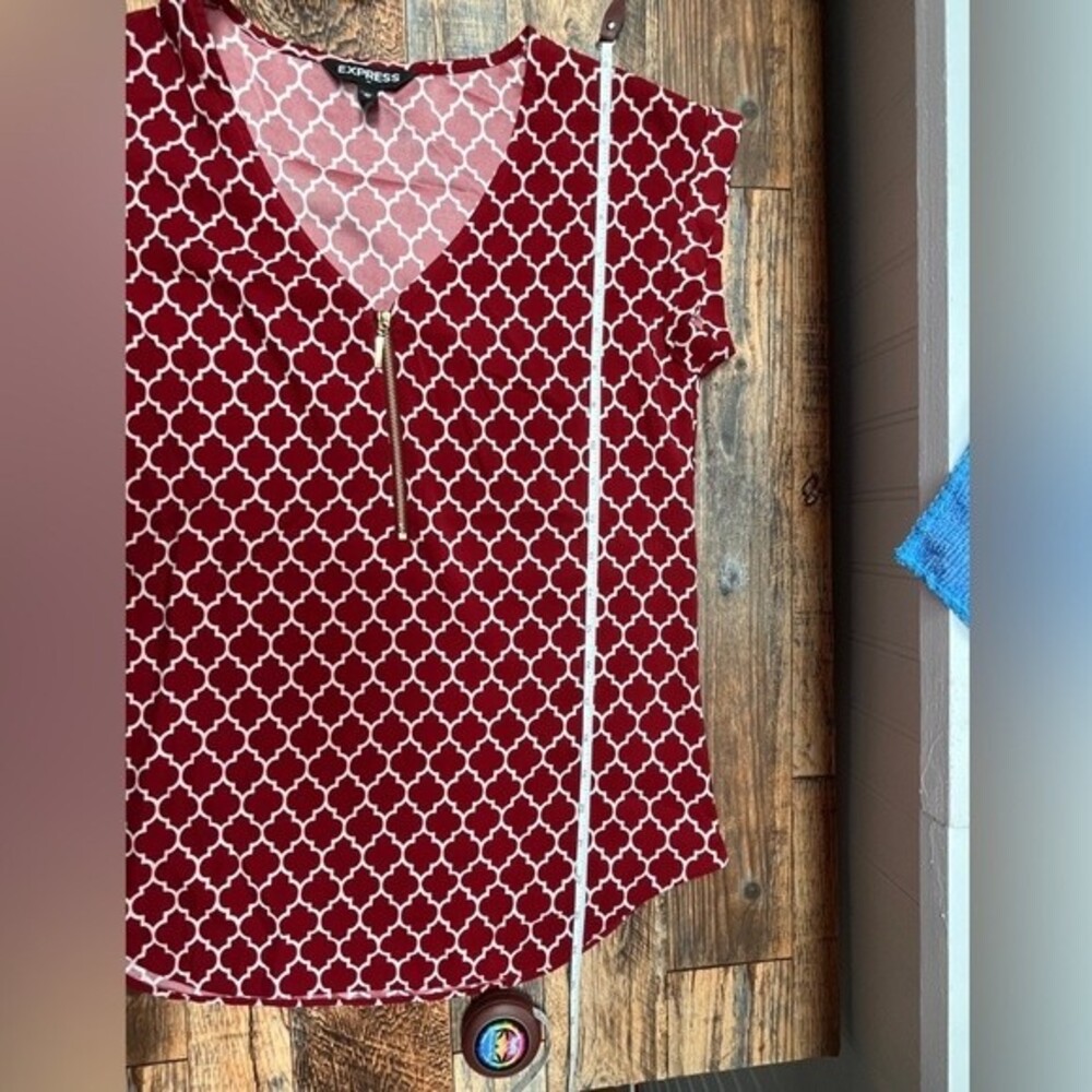 Red Zip-Front High-Low Tunic Top - Picture 4 of 6